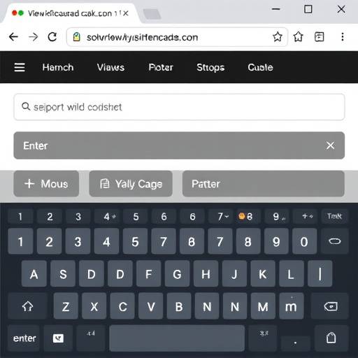 Captura de pantalla mostrando la navegaci&oacute;n del sitio web con teclado, destacando las teclas Tab y Enter.