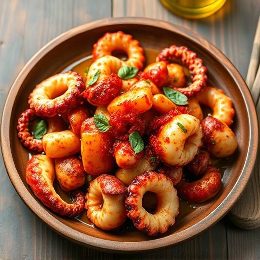 Un plato de pulpo a la gallega con piment&oacute;n y aceite de oliva